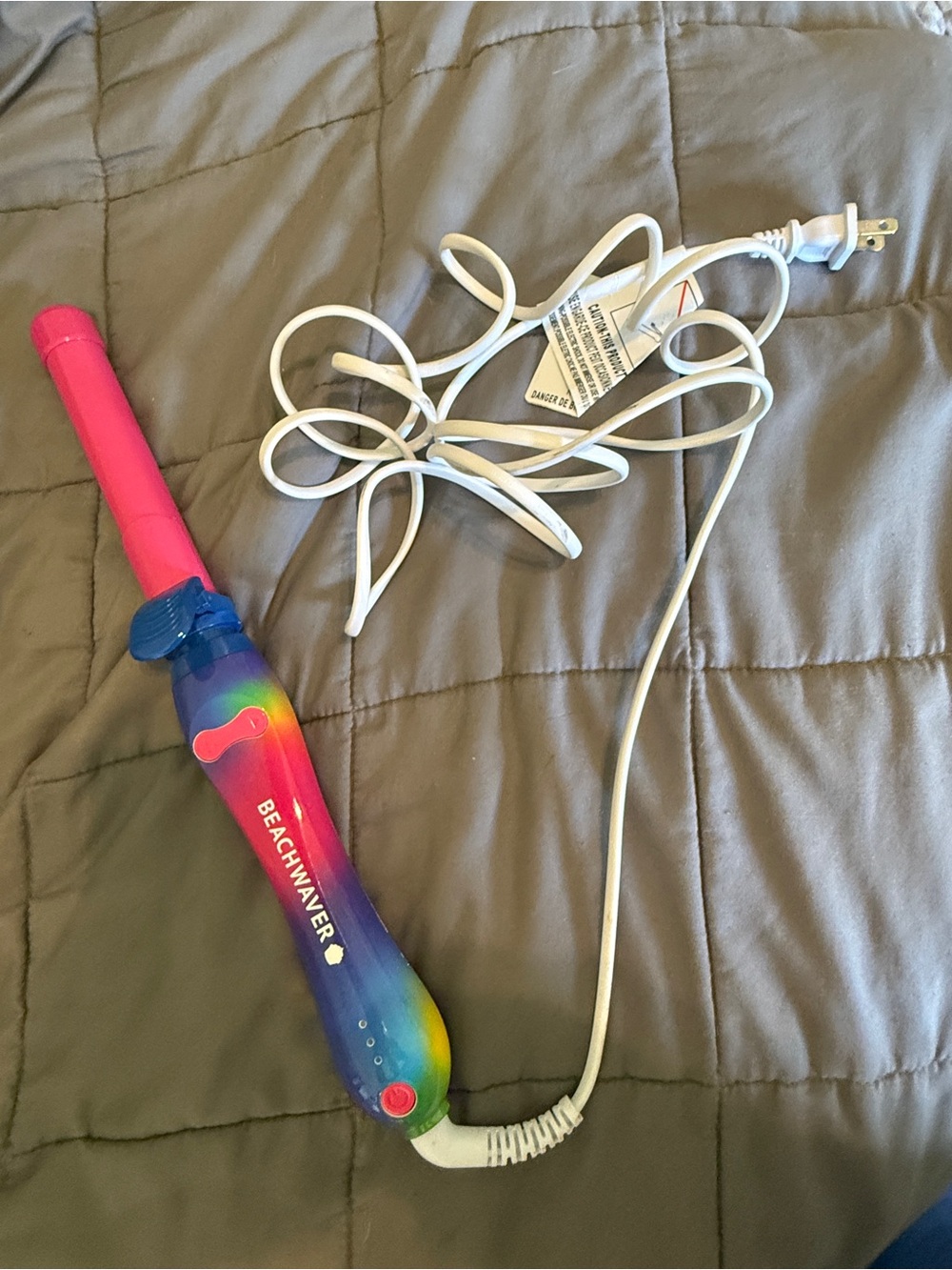 The Beachwaver Co. Pink and Rainbow Curling Wand